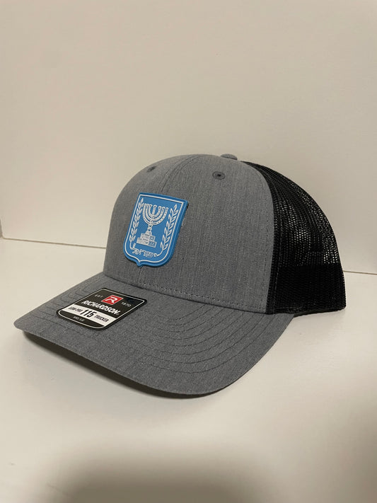 Israel Emblem Patch Hat Richardson 115 Low Profile - Heather Grey/Black